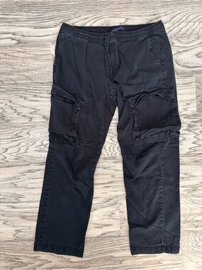 Aeropostale Black Cargo Jogger Pants with Drawstring Waist